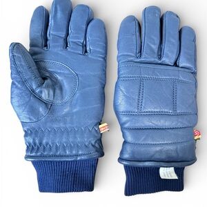 Vintage Kombi Ski Outdoor Gloves Men's Size M Blue Navy Leather Motorcycle